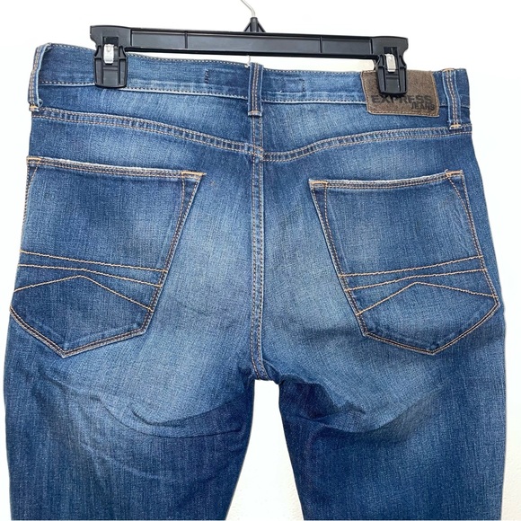 Express blue distressed stretch Alec super skinny fit jeans size 30/30 - Picture 7 of 8